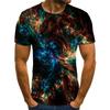 New 2021 Colorful Sky Space Galaxy Creative 3D Casual Street Short Sleeve Shirt Summer Men's Top Hot Graphic T-Shirt