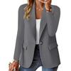 Women Solid Color Long Sleeve V Neck Casual Blazer Jacket Outerwear