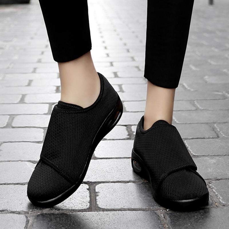 Кроссовки женские ортопедические широкие ноги опухшие походные повседневные туфли с регулировкой выворота большого пальца мягкие удобные диабетические женские туфли
