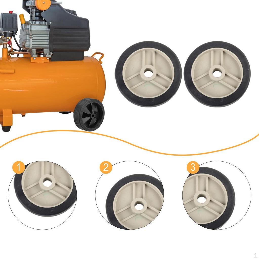 2 Pieces Air Compressor Wheels for Easy Mobility Practical Repairing Wear Resistant Replacement