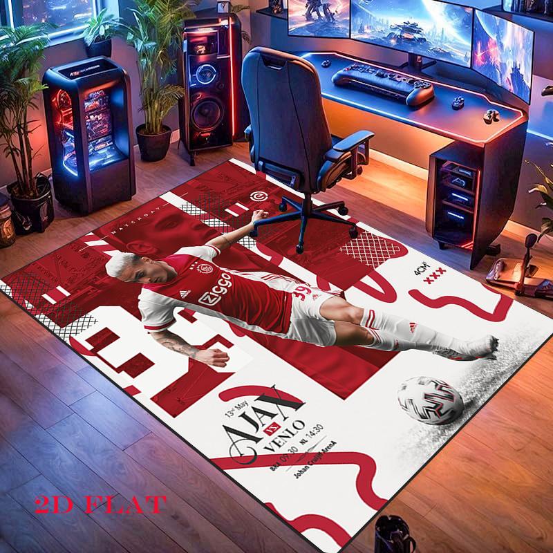 AFC Ajax logo Carpet Rug for Living Room Bedroom Home Sofa Decoration,Kids play Nonslip Floor Mat