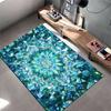 Blue Mandala Pattern Carpet, Modern Abstract Living Room Rug Decor Suitable for use as an anti-slip for living room bedroom sofas