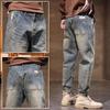 Men's Jeans Winter-Autumn Warm Tapered Loose Straight American