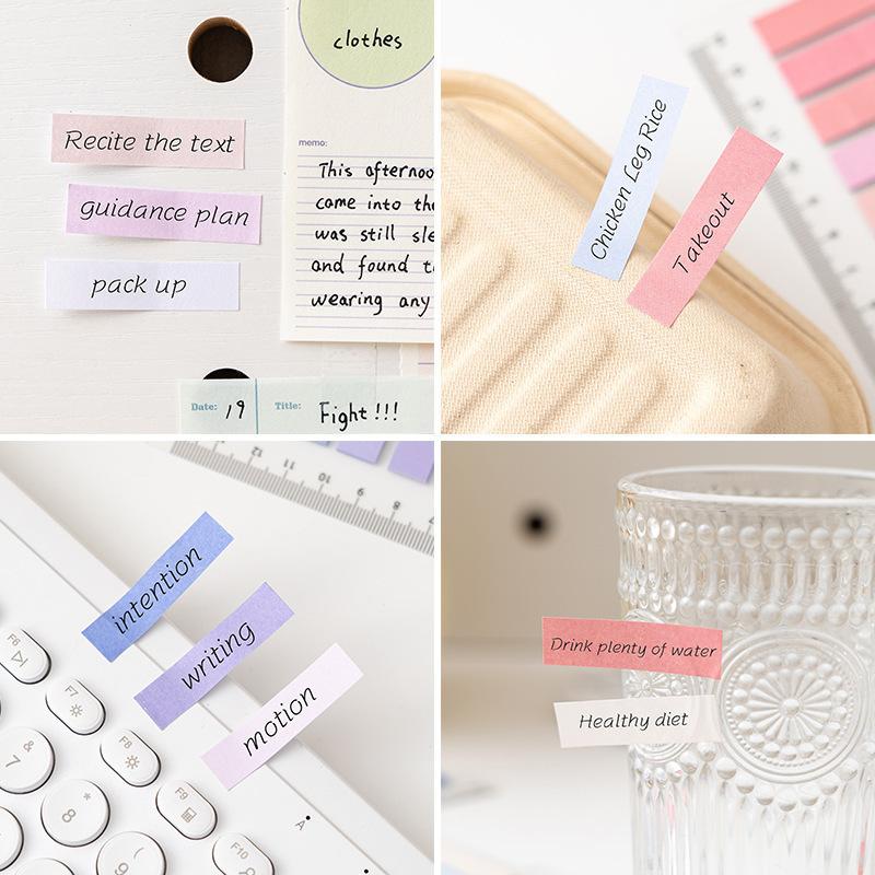 200 Sheets Morandi Colorful Sticky Notes Index Tabs Writable Page Markers Bookmark Flags With Ruler For Notebook