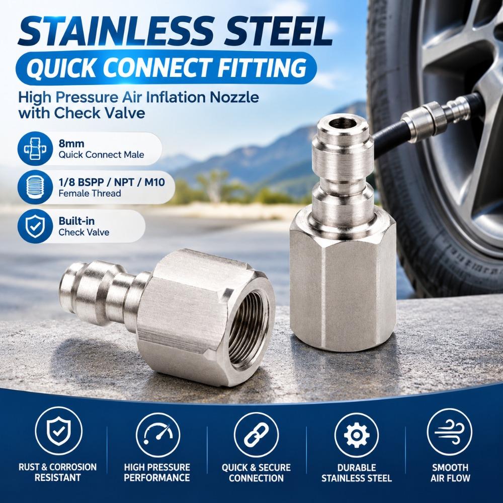 Silver Quick Connect Fitting Stainless Steel High Pressure Fitting Industrial Use