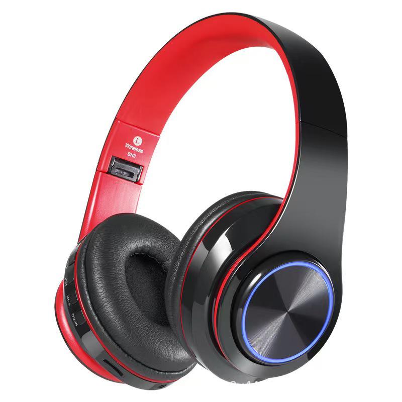B39 Светящаяся складная полноразмерная Bluetooth-гарнитура для игр с разъемом для карты