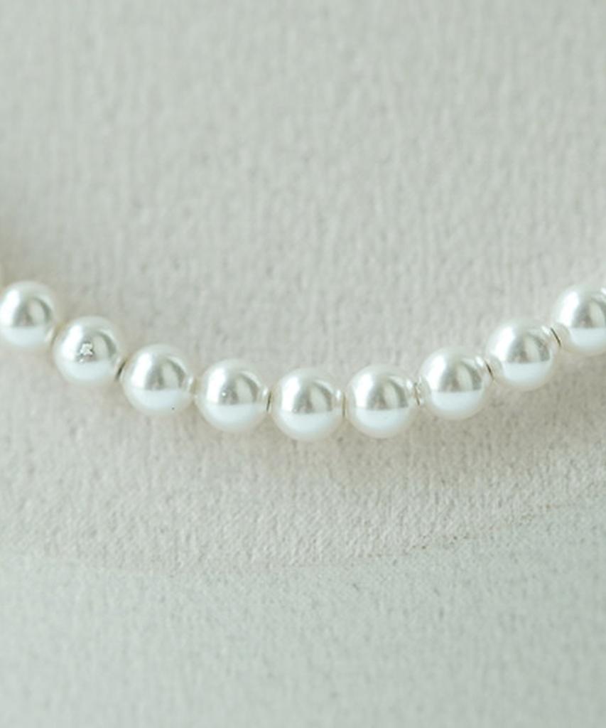 Alleun Silver 925 Clip Pearl Square Chain Necklace
