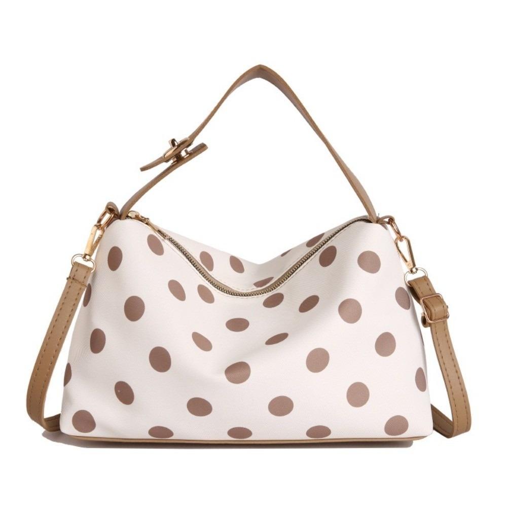 Polyester Lining Polka Dot Crossbody Bag PU Tote Bag French Style Handbag Casual