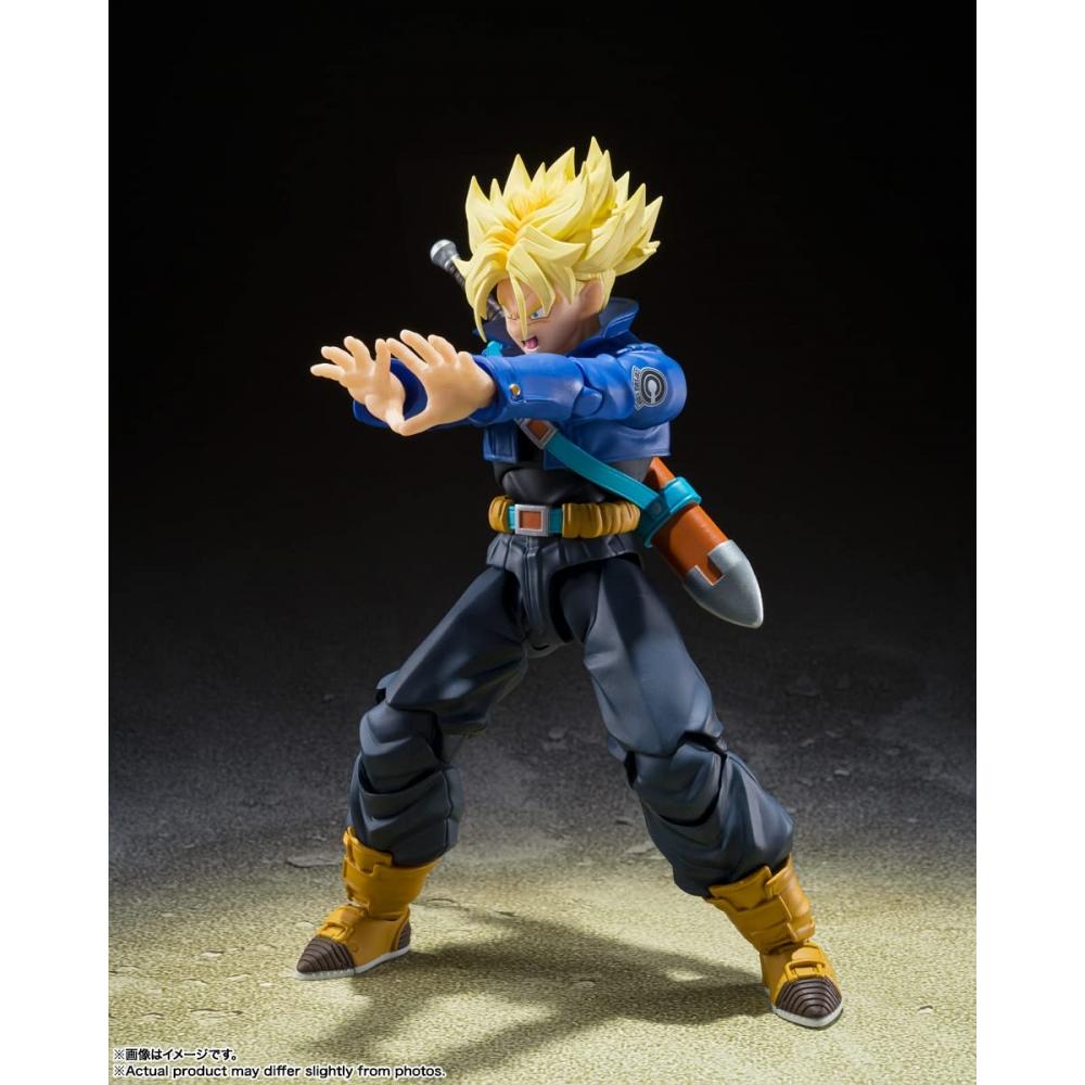 SHFiguarts Dragon Ball Z Super Saiyan Стволы — Мальчик из будущего — Приблизительно. Подвижная фигурка, окрашенная в ПВХ и АБС-пластик, 140 мм