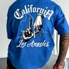 Unisexs Californialightning Hand Print Tshirt 100 Cotton Soft Comfortable Street Style Short Sleeve Crew Neck Casual Tee