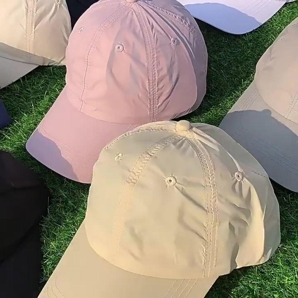 Solid Color Quick-Drying Baseball Cap Korean Style Peaked Cap Casual Solid Color Sun Hat Outdoor