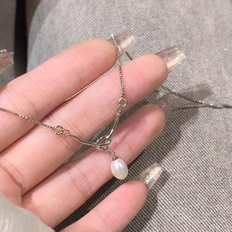Женское ожерелье с каплями воды и жемчугом 2024 года — элегантный аксессуар для ключицы