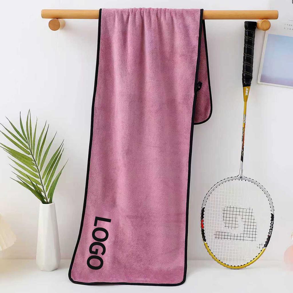 European Hot Selling Microfiber Woven Fitness Towel 30*110 Quick-Drying Sweat-Absorbent Yoga Sports Towel with Embroidered Logo