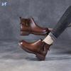 Leather British Martin Side Zipper Single Autumn New Flat Short Chelsea Women's Shoes