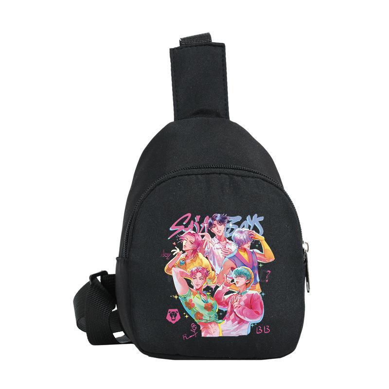 Children'S Breast Bag Animation Cartoon Peripheral Printing Casual Shoulder Bag Going Out Portable Messenger Bag