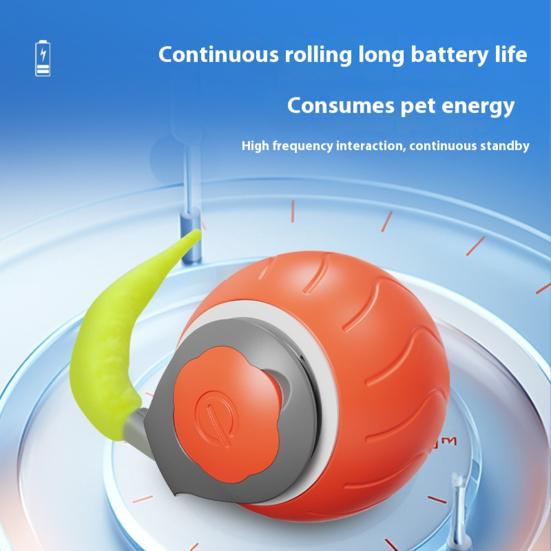 Electric Cat Ball Toy Smart Self-Rolling Ball Toy Bite-Resistant USB Rechargeable Pet Toy for Indoor Cats Relieving Boredom