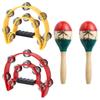 SALUDABLE Tambourine, Maracas, Musical Instruments, Karaoke Percussion, Shaker, Set of 2