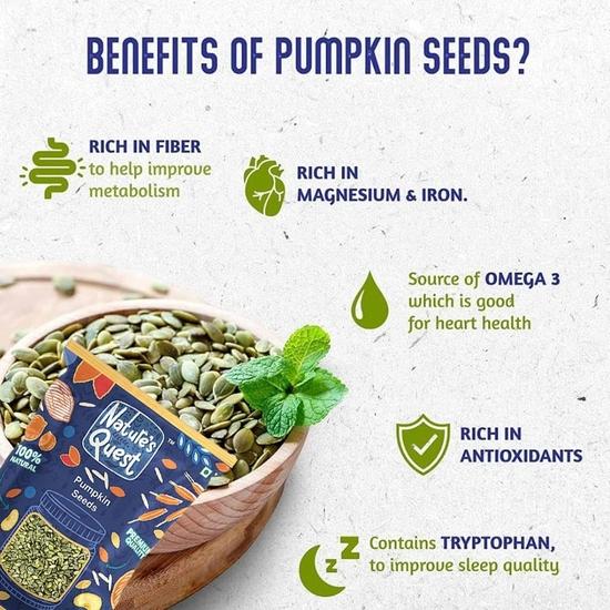 Carbamide Forte Nature’s Quest Семена тыквы (1800 г) – Питательный перекус и богатый энергией суперфуд