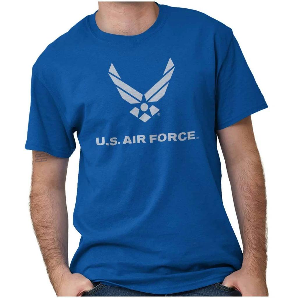 Official USAF US Air Force Military Logo Womens or Mens Crewneck 100% Cotton T-shirt Mens Tees Top Tee