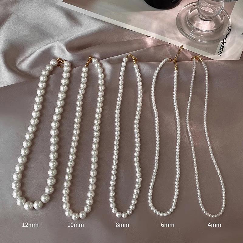 French Lazy Pearl Necklace Women'S Premium Temperament Clavicle Chain Year Sweater Necklace