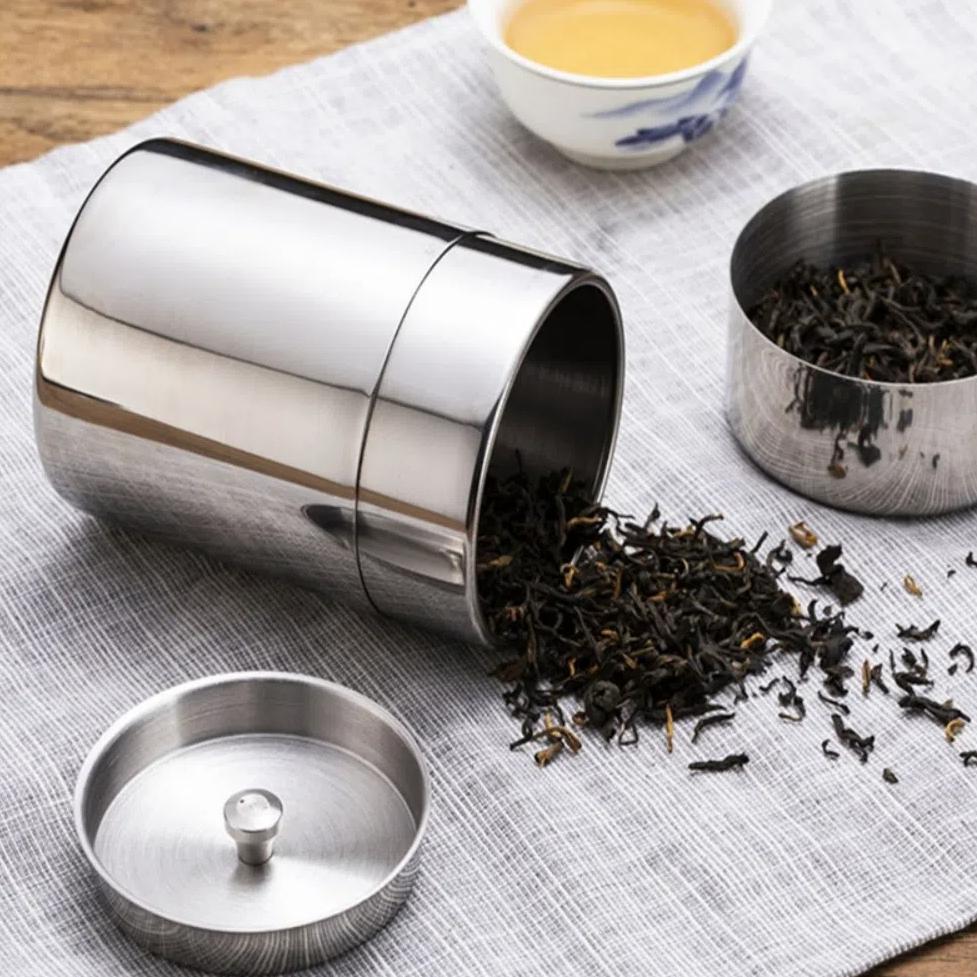 Portable Tea Caddies 304 Stainless Steel Storage Jar Teaware Tea Packaging Cans  Tea