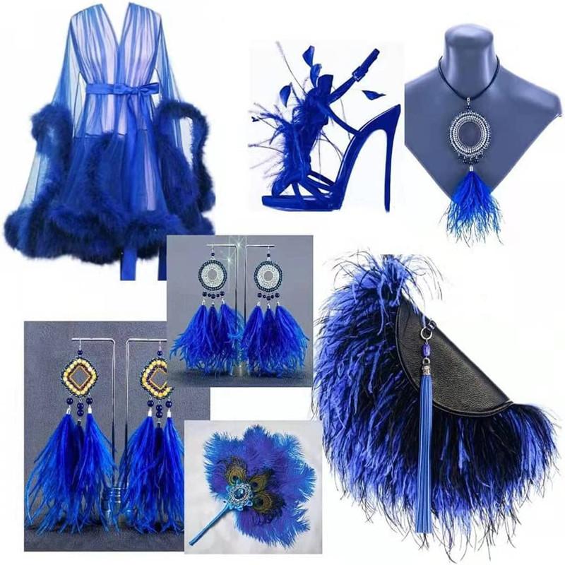 10Yard Ostrich Feathers Trim For Needlework Decorative Ribbon Sewing Fringes Clothes Wedding Dress Diy Supplies Crafts