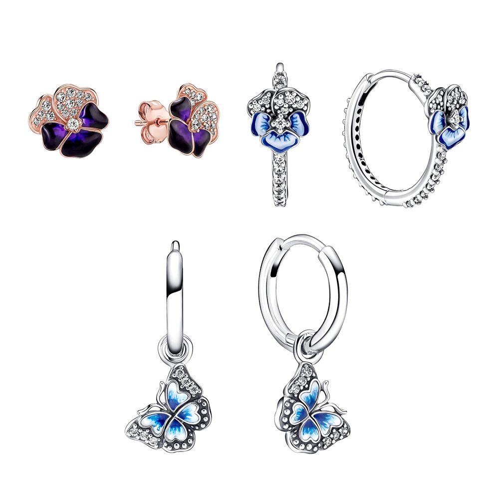 Стерлинговая серьга-пусета в форме сердца для женщин, подарки на день рождения, ювелирные изделия, с тканевым мешочком