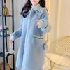Women's Mid-Length Oversized Coat Fashionable Autumn Winter Loose Fit Wool Blend Collared Jacket