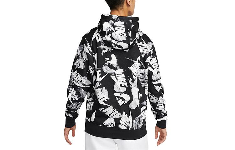 Men's Hoodie Nike Alphabet Logo Full Print Hoodie Black
