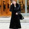 Women's Clothing Faux Fur Coat Autumn Winter Long Water Mink Fur Coat Fox Big Fur Collar Large Size