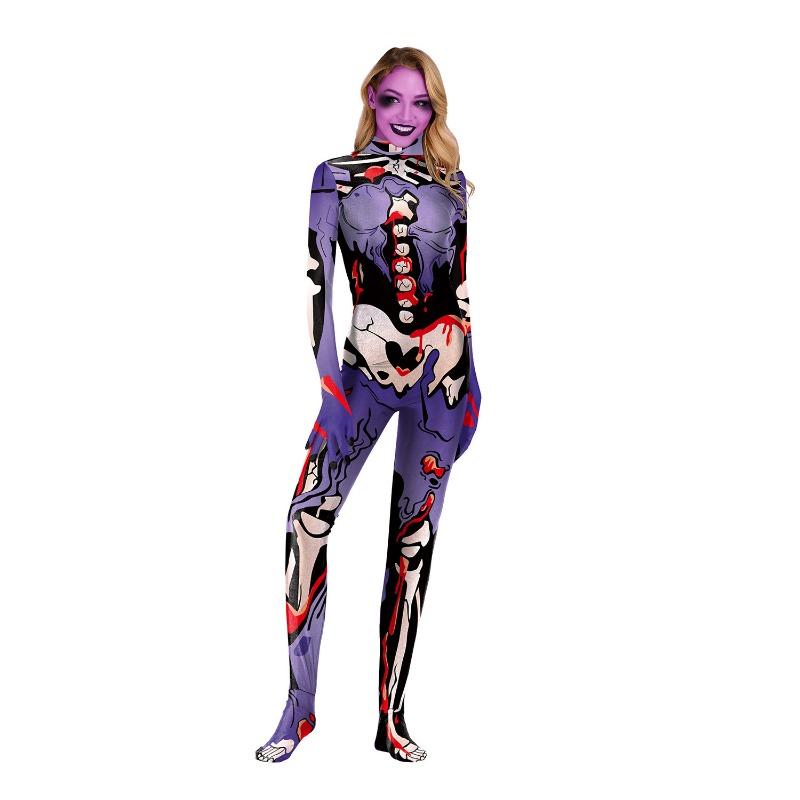 Halloween Costumes Zombie Skull Rack Cosplay Costumes Symbiotic One-Piece Adult