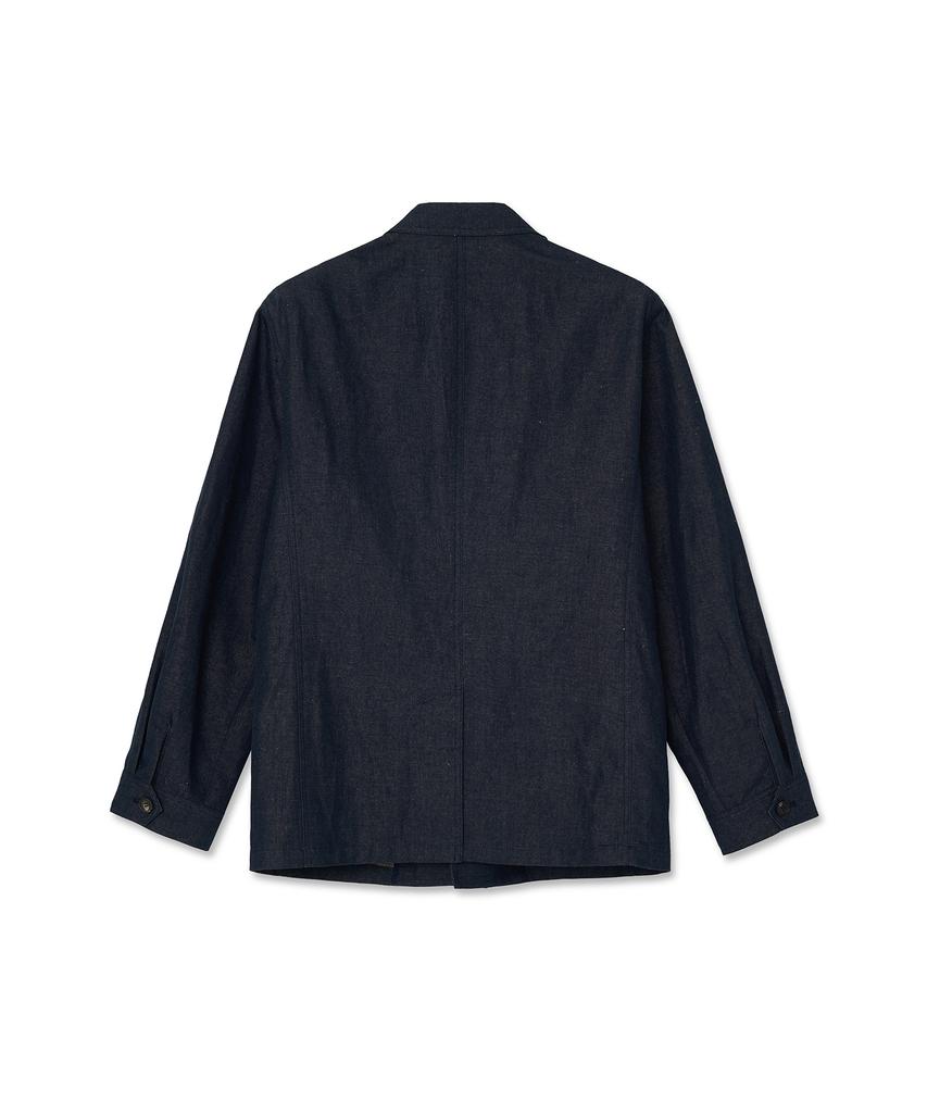 Iolo Cotton Linen Teva Jacket_Indigo