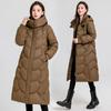 L-7XL стеганая куртка женская одежда для мам корейская версия тонкая стеганая куртка длинная темпераментная зимняя стеганая куртка с капюшоном