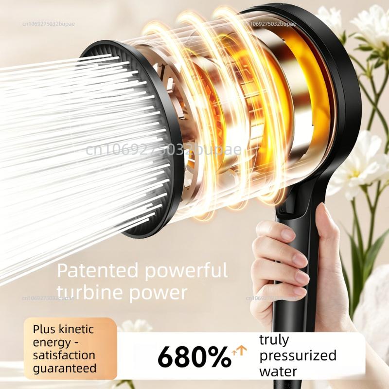 Large Shower Head Bathroom Fixtures and Accessories Shower Head Holder 6 Modes Water Saving High Pressure Handheld Hangable