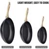 3-piece non-stick frying pan set 8 10.2 12 inch stainless steel cookware with ergonomic wooden handle for induction gas infrared cookers