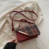 Plaid Shoulder Bag Season Niche Design Retro Versatile Messenger Bag Temperament Small Square Bag
