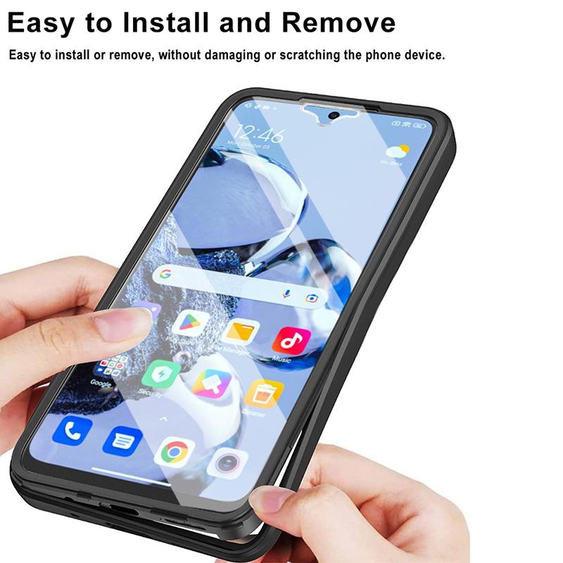 Защитный чехол для телефона 360 на все тело для Samsung Galaxy A51 A52 A52S A53 A54 A55 A56 Прозрачная PC+TPU Противоударная бамперная крышка