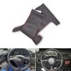 For VW Golf 4 MK4 Passat B5 1998-2005 Hand-sew Steering Wheel Cover Black-red Perforated Microfiber Leather Car Accessories