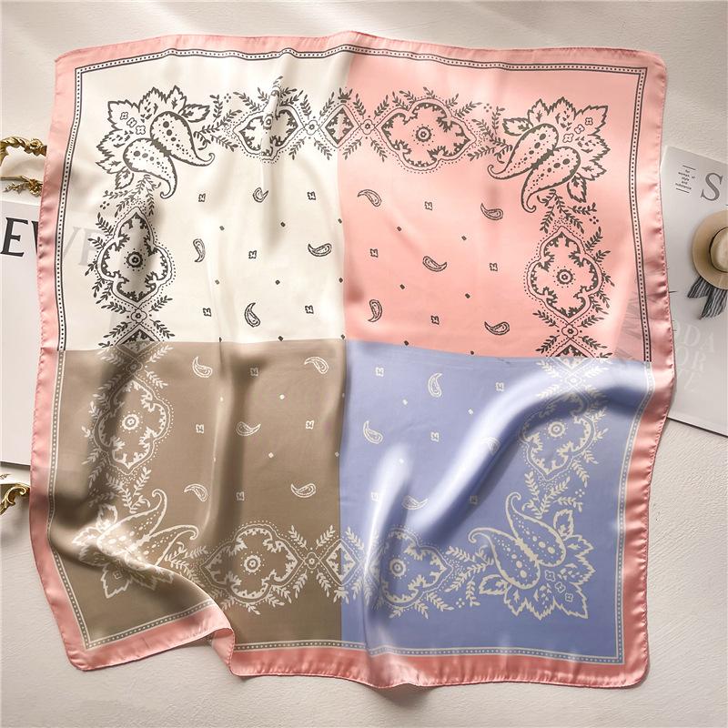 70 * 70cm New Silk Small Square Scarf For Women'S Neck Protection Professional Scarf Versatile Hair Tie Headscarf Scarf