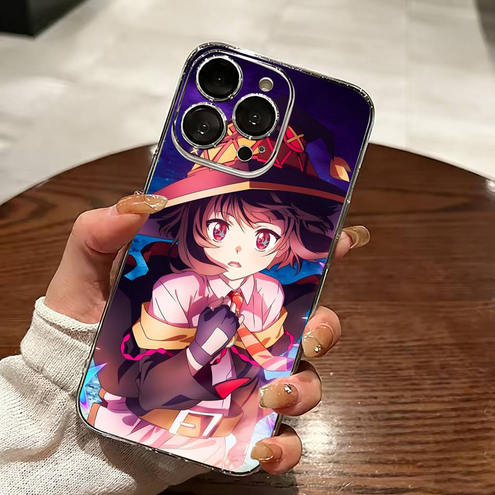 Чехол для телефона Megumin-n Аниме KonoSubaS-S Прозрачный Силиконовый Мягкий Для iPhone 17 16 15 14 13 12 11 Mini Pro Max Plus