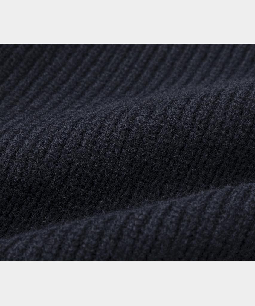LETTERCOMO Heavy Rush Wool Round Knit Navy