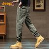 Jeep Men's Loose Fit Cotton Jogger Cargo Pants