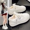 Fashion 2024 New Spring/Summer/Autumn Little White Shoes New Women's Thick Sole Inner Elevated Sports Board Shoes Trendy Casual Shoes
