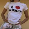 Сексуальная кавайная надпись I LOVE WOMEN принт 90-х годов футболка с графическим принтом Harajuku топы футболка милая футболка с коротким рукавом эстетичные тонкие детские футболки
