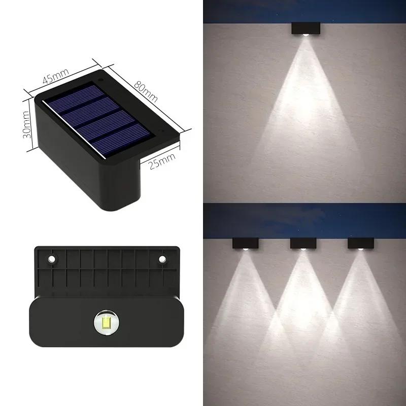 4/8 Pcs LED Solar Lights Porch Light Outdoor IP65 Waterproof Wall Lamp for House Yard Stair Fence Pool Garden Decor Lighting