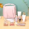 Solid Color Makeup Case Pouch Large Capacity Toiletry Pouch  for Outdoor Traveling