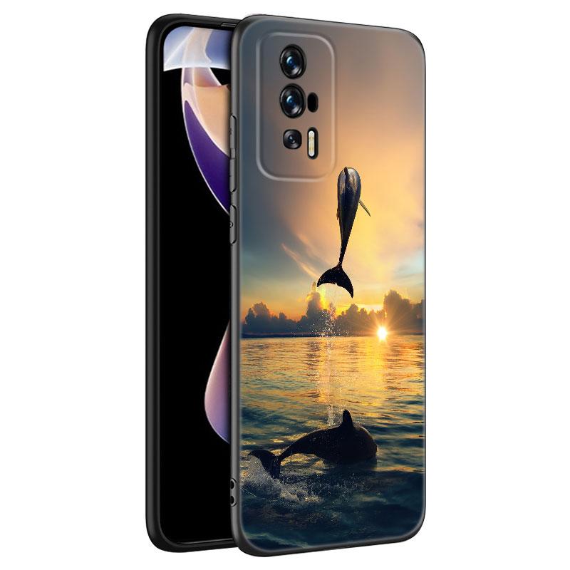Чехол для телефона из черного силикона с дельфином для Xiaomi Redmi 7A 8A 9A 10A 11A 9C 10C 12C 13C 11 Prime A1 A2 Plus 12 4G Note 9T 12R