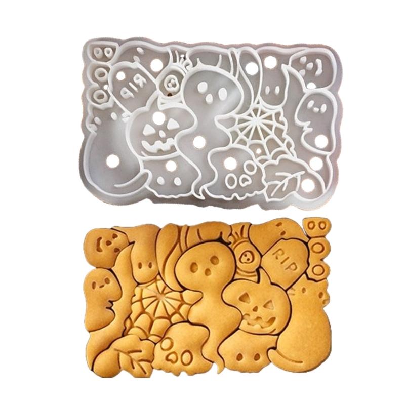 Plastic Cookie Molds Cartoon Halloween Cookie Cutter Biscuit Mold Cookie Decorating Tool Fondants Molds Dishwasher Safe
