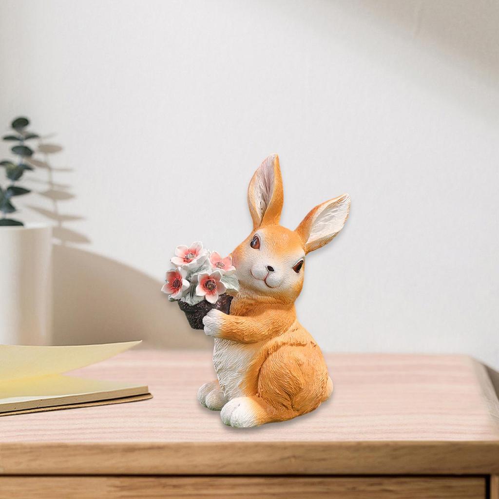 Садовая статуя кролика, креативная скульптура животного для газона, подарка на день рождения в кафе