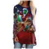 Женская повседневная модная блузка средней длины с длинным рукавом и принтом